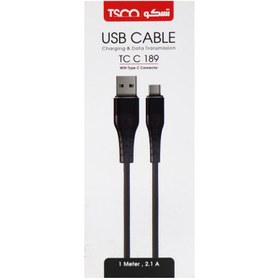 تصویر کابل تبدیل USB به Type-C تسکو مدل TC C189 طول 1 متر Tsco TC C189 USB To Type-C 1M