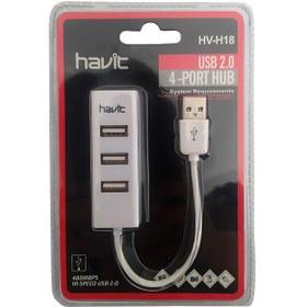 تصویر هاب 4 پورت USB2.0 هویت مدل HV-H18 