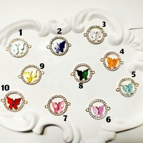 تصویر اویز پروانه دور نگین 