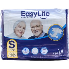 تصویر پوشک کامل بزرگسالان ایزی لایف سایز کوچک ۱۸ عدد Easy Life small Adult Protective Diaper 18 pcs