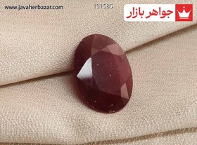 تصویر نگین یاقوت آفریقایی قرمز الماس تراش کد 131585 