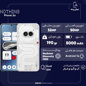 تصویر گوشی موبایل ناتینگ مدل Phone 2a دو سیم کارت ظرفیت 256 گیگابایت رم 12 گیگابایت - مشکی 