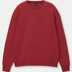 تصویر سویشرت مردانه پل اند بیر رنگ فندقی مدل PULL&BEAR Basic round neck sweatshirt 