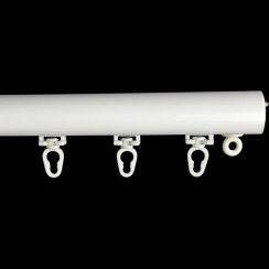 تصویر ریل و چوب پرده مینیمال سفید 