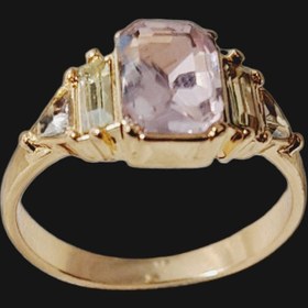 تصویر انگشتر سنگ دار اشرافی صورتی 