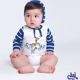 تصویر لباس زیر دکمه دار (بادی) آستین بلند نوزاد پسرانه طرح بست فرندز نیلی Nili Best Friends Nili Best Friends Baby Boy Long Sleeve Bodysuit