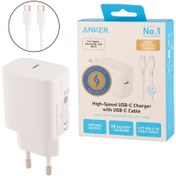 تصویر شارژر دیواری انکر مدل B2347 - تکنولوژی PD (۲۰وات) - سفید Anker Wall Charger Model B2347 - PD Technology (20W) - White