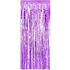 تصویر پرده متالایز بنفش لی لی بالن 