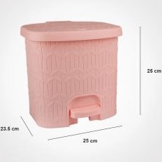 تصویر ست سطل و برس توالت طرح بامبو لیمون متوسط 