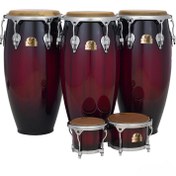 تصویر تومبا سه تائی با پایه و بانگو مدل Elite Congas Pearl 