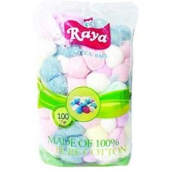 تصویر پنبه توپکی رنگی رایا Raya Coloured Hygienic Cotton Ball