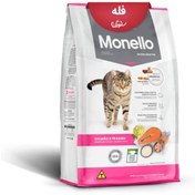 تصویر غذا خشک گربه مونلو میکس ادالت با طعم مرغ و برنج و ماهی (نیم کیلویی) فله MONELLO