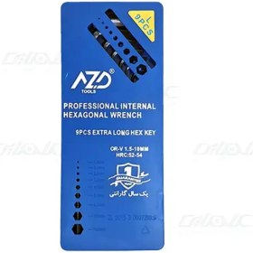 تصویر آچار آلن شش گوش AZD مدل 9PCS 