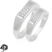 تصویر حلقه ست نقره زنانه و مردانه مدل RIS B40 