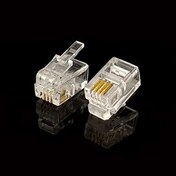 تصویر سرسوکت نری گوشی تلفن RJ9 4P4C بسته 100 عددی سوکت گوشی تلفن RJ9 چهار سیمه