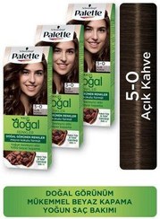 تصویر Palette رنگ موی طبیعی دائمی 5-0 قهوه ای روشن Palette Kalıcı Doğal Renkler Saç Boyası 5-0 Açık Kahve X 3 Adet