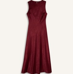 تصویر پیراهن زنانه زرشکی دفکتو 