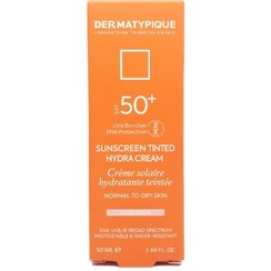 تصویر ضد آفتاب رنگی پوست خشک SPF50 (رز بژ) درماتیپیک Sunscreen Tinted Fluid SPF50 Dermatypique 