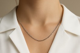 تصویر زنجیر نقره ای ساده 