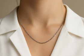 تصویر زنجیر نقره ای ساده 