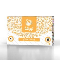 تصویر چای سبز وبهارنارنج ۲۰ ساشه نیوشا با بسته بندی شیک Bitt orangBollocm+ Green tea