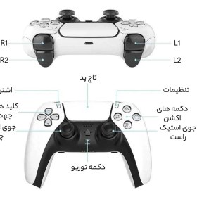 تصویر دسته بازی پلی استیشن 4 طرح دو رنگ مدل wireless controller T28 