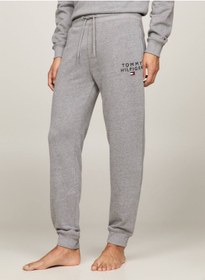 تصویر شلوار راحتی مردانه با لوگو - ترکیب پنبه، خاکستری برند Tommy Hilfiger Men's Logo Lounge Joggers - Cotton Blend, Grey