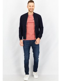 تصویر کت تک مردانه آستین بلند یقه گرد ساده، رنگ سرمه‌ای برند jack & jones Men Crew Neck Long Sleeve Solid Bomber Jacket, Navy