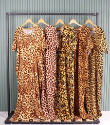 تصویر پیراهن آستین کوتاه طرح پلنگی 7016 