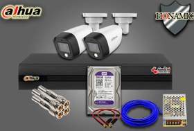 تصویر پکیج 2 دوربین مداربسته داهوا با دوربین HAC-HDW1209CP-LED - 500 گیگ / 4 کانال ا Package 2 unit Dahua CCTV camera with HAC-HDW1209CP-LED camera Package 2 unit Dahua CCTV camera with HAC-HDW1209CP-LED camera