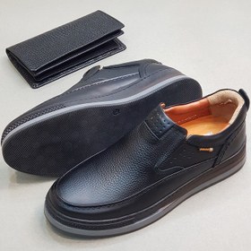 تصویر کفش طبی مردانه مدل چرم طبیعی کد 0078 رنگ مشکی - 42 mans leather shoes code 0078 black color