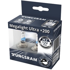 تصویر لامپ هالوژن H7 مدل مگالایت %200 تانگسرام – TUNGSRAM ا TUNGSRAM H7 200% lamp TUNGSRAM H7 200% lamp