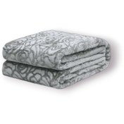 تصویر پتو مسافرتی گلبافت مدل فلورا – سایز یک‌نفره | سبک، گرم و بادوام - طوسی روشن 