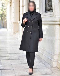 تصویر مانتو شلوار اداری مازراتی درجه یک مدل زمرد - سایز 