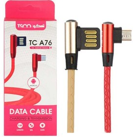 تصویر کابل تبدیل USB به microUSB تسکو مدل TC A76 طول 1 متر ا TSCO TC A76 USB To microUSB Cable 1m TSCO TC A76 USB To microUSB Cable 1m