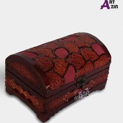 تصویر صندوقچه جواهرات و جعبه جواهر چوبی عروس ۱۶ * ۱۱ سانتی کد: 2 - 802 