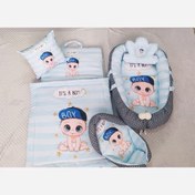 تصویر سرویس خواب گارد دار آسیم شش تکه مخمل نوزاد 