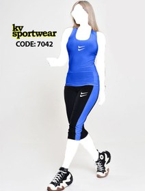 تصویر ست تاپ شلوارک ورزشی زنانه NIKE کد 0011 Nike womens sports shorts top set code 0011