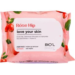 تصویر دستمال مرطوب رز هیپ بیول بیست عددی ( Biol Rose Hip remover wips 20 Pieces ) دستمال مرطوب