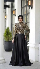 تصویر لباس مجلسی شیک زنانه مدل سیندرلا atlas جنس ساتن ال ایکس و شاین درجه ۱ بسیار باکیفیت مناسب مجالس و مهمانی های خاص مستقیما از تولیدی( فروش تک و عمده آرومافشن ) 