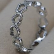 تصویر انگشتر دخترانه نقره ای قلبی 