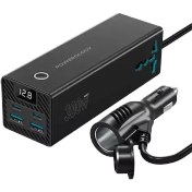 تصویر اینورتر فندکی خودرو پاورولوژی مدل PWCUQC038 ظرفیت ۳۰۰ وات با دو خروجی ۲۲۰ ولت 