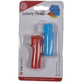 تصویر مسواک انگشتی سگ و گربه ۲ عددی 