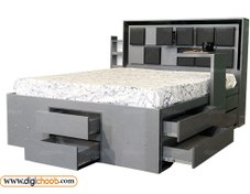 تصویر تخت خواب دو نفره 3 طرف باکس و کشو سامیار - خرید اقساطی 