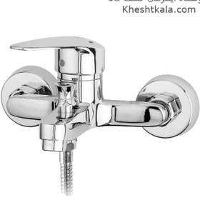 تصویر ست شیرآلات قهرمان مدل زوبین Ghahraman Bath Faucet Chrome Zobin Model