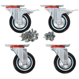 تصویر چرخ گردان ورقی سایز ۷.۵ سانتی متر ترمزدار 