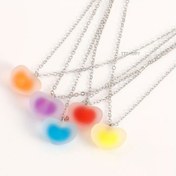 تصویر گردنبند دخترانه پاستیلی قلب یخی 