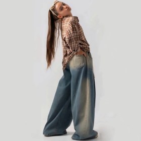 تصویر شلوار جین بچگانه مدل گنگ سایز ۱۴ تا ۱۶ سال رنگ آبی 