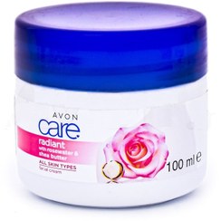 تصویر کرم مرطوب کننده و درخشان کننده آون با عصاره گل رز و شی باتر Avon Radiant آوون 100 میل 