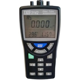 تصویر مانومتر و بادسنج پیتوت تیوب مدل TES-3142 TES-3142 Pitot Tube Anemometer Differential Pressure Manometer